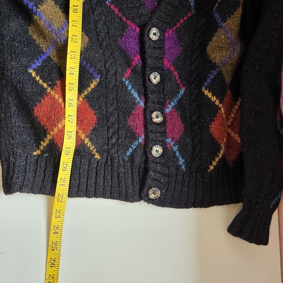 Vintage Tricots St. Raphael Wool Cardigan Argyle Sweater Women's Size‎ M - Picture 3 of 8